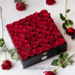 باکس 40 شاخه گل رز
