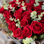دسته گل رز هلندی قرمز