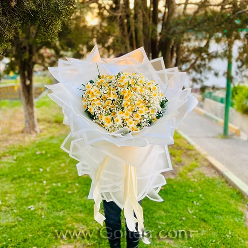 دسته گل نرگس و ژیپسوفیلا - تصویر 2