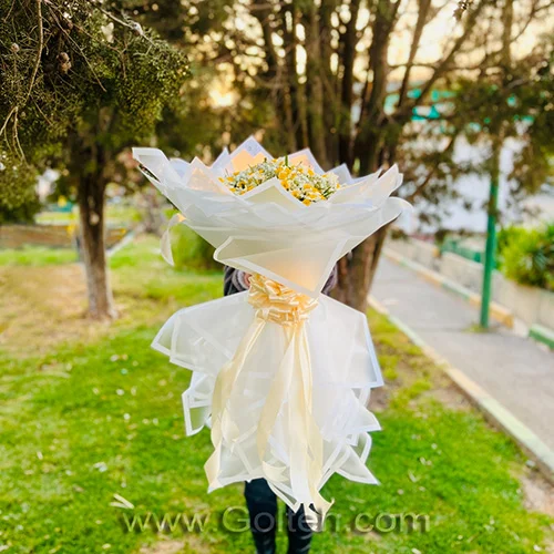 دسته گل نرگس و ژیپسوفیلا - تصویر 3