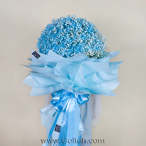 دسته گل ژِپسوفیلا آبی بزرگ
