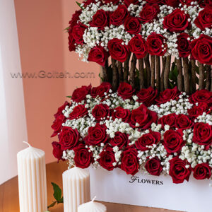 باکس گل رز و ژیپسوفیلا