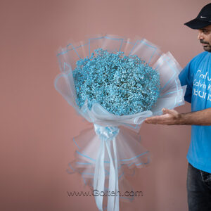 دسته گل ژیپسوفیلا آبی