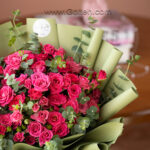 دسته گل رز مینیاتوری سرخ آبی