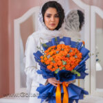 دسته گل رز مینیاتوری نارنجی