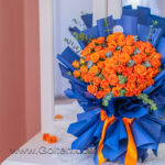 دسته گل رز مینیاتوری نارنجی
