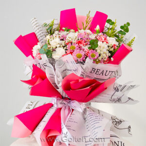 دسته گل صورتی