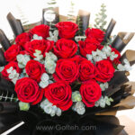دسته گل رز قرمز هلندی
