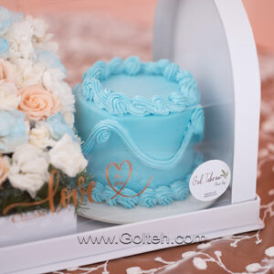 باکس گل و کیک مردانه آبی