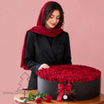 باکس گل 200 شاخه گل رز هلندی قرمز