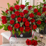 باکس گل رز هلندی 25 شاخهباکس گل رز هلندی 25 شاخه