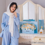 باکس گل کیف آبی مردانه