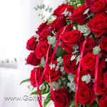باکس گل رز هلندی قرمز 40 شاخه