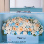 باکس گل کیف آبی مردانه