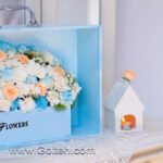 باکس گل کیف آبی مردانه