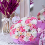 باکس گل گهواره نوزاد دخترانه صورتی