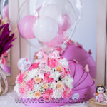 باکس گل گهواره نوزاد دخترانه صورتی