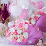 باکس گل گهواره نوزاد دخترانه صورتی